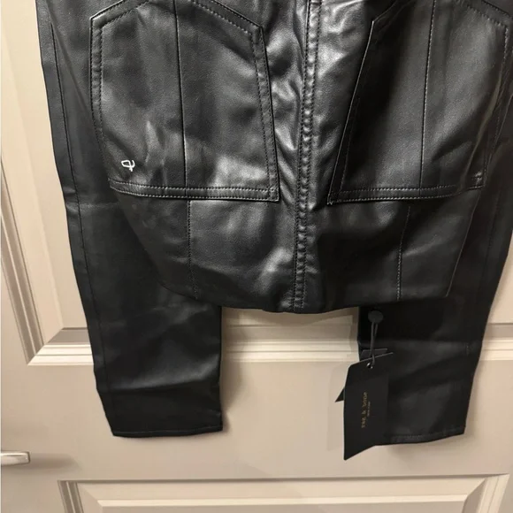 Rag & Bone Nina High Waist Pull On Faux Leather Skinny Pants, Black - Picture 8 of 11